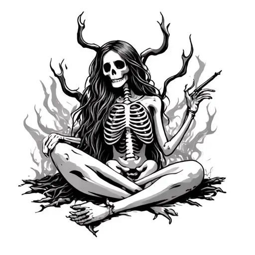 Skeleton Lady In Hell