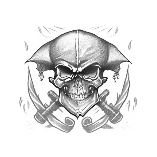 Skull Pirate Boat Black Sail Storm