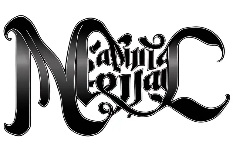 Two Word Rotational Ambigram Marina And Louisa