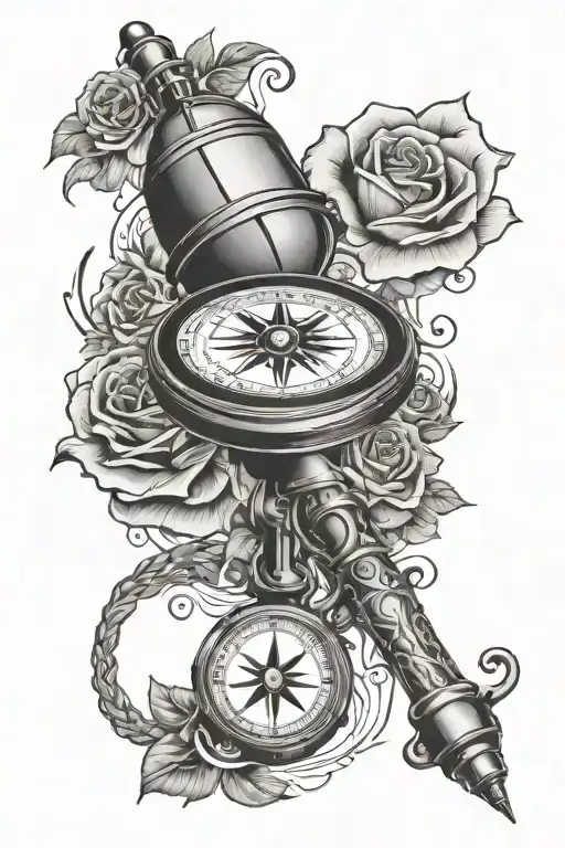 Compass And Clouds And Roses And Microphone Intertwined