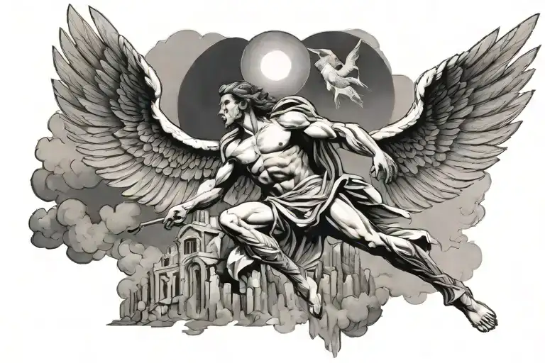 Mount Olympus Watching Icarus Falling