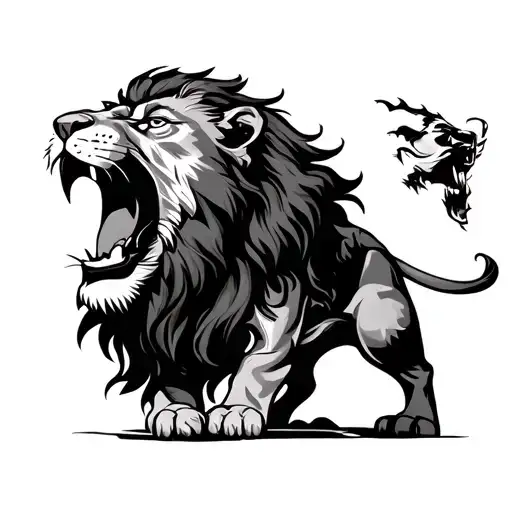 A Worrier With Lion Roaring