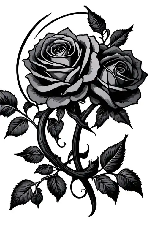 Virgo Sign With Roses Intertwined