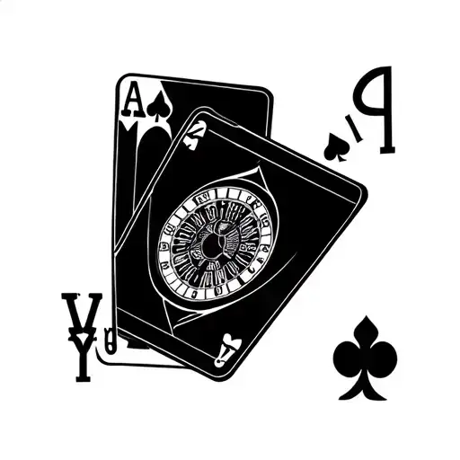 Gambling Card And Roulette Tatto