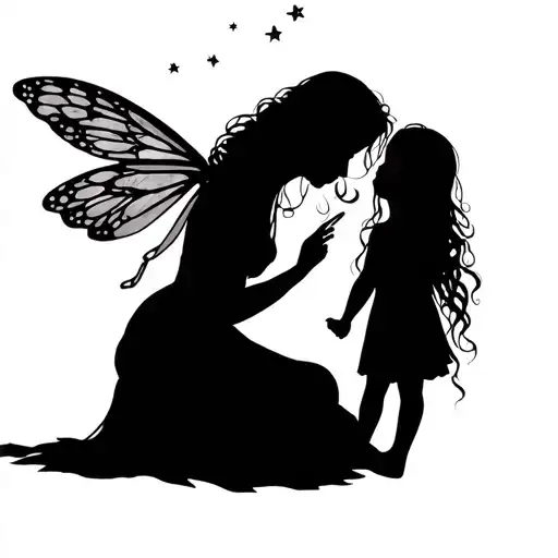 Fairy Reaching Down To Little Girl