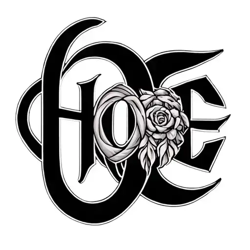 Hope Name With Virgo Zodiac Sign Intertwined