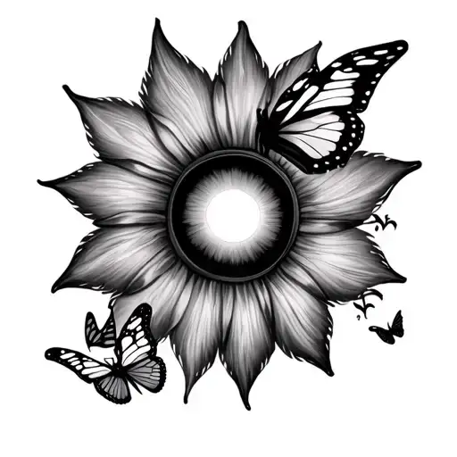 Sun And Butterflies Fluttering