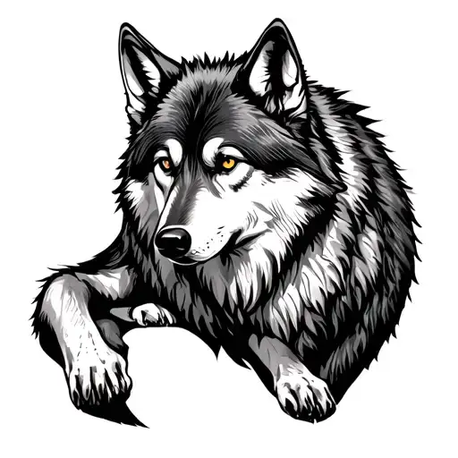 Wolf Wounded Warrior Sits