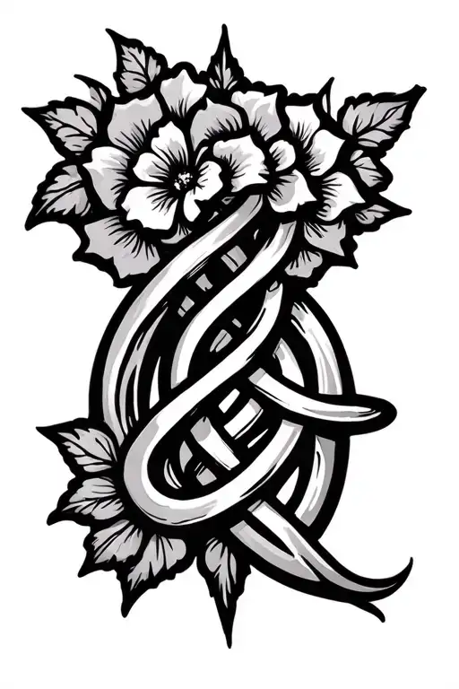 Witch Knot Fineline With Floral Motifs