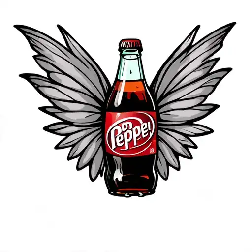 Dr Pepper Bottle With Fairy Wings Spread