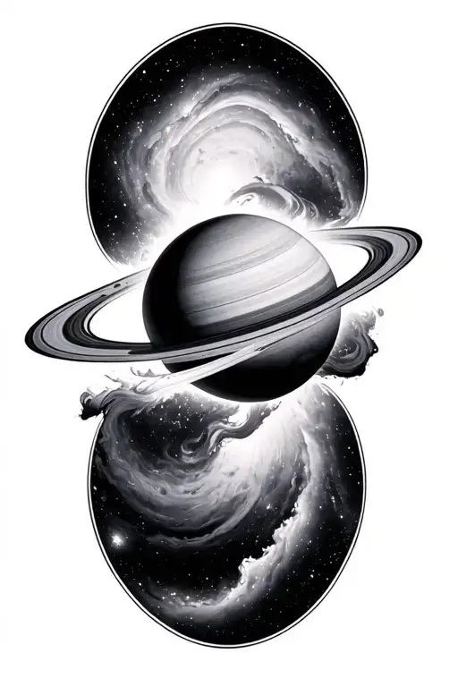 Saturn Galaxy Nebula Merging Together To Form