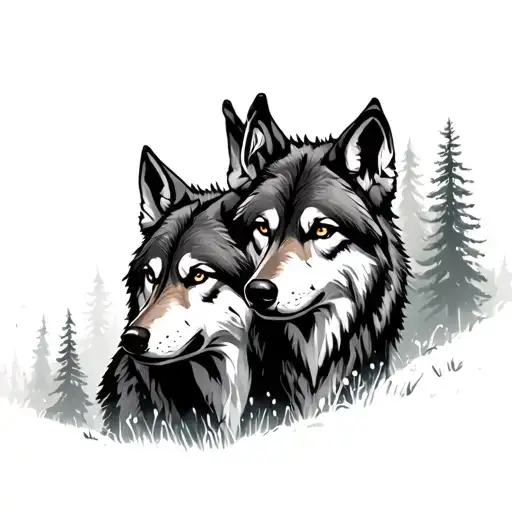 Wolf Brothers From Life Is Strange 2 With Forest Background
