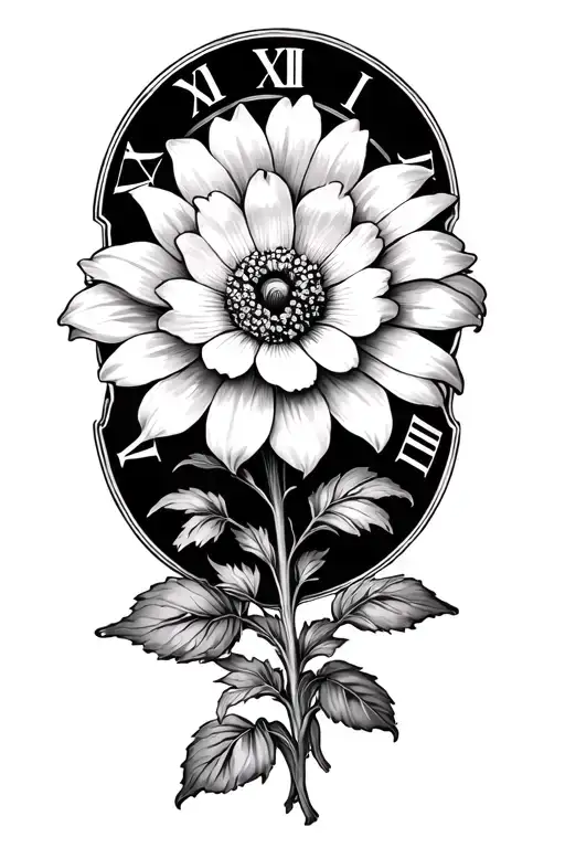 Roman Numerals And Flower