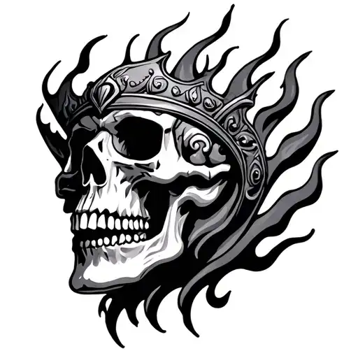 Skull King Fire Flames