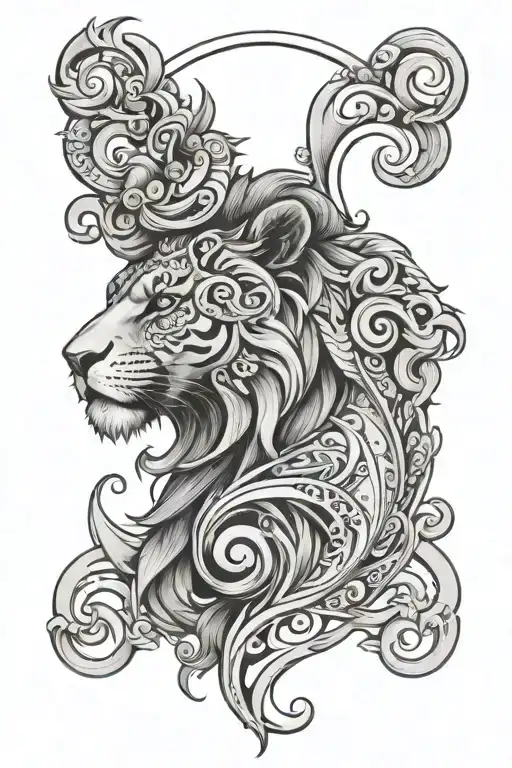 Leo Face With Pisces Symbol Incorporated