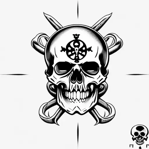 Pirate Skull And Bones Flag Dia Dos Muertos Vegvisir