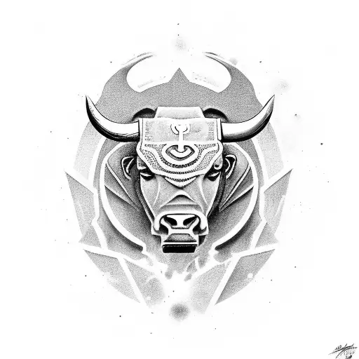 Bull With Greek Warrior Sleeve