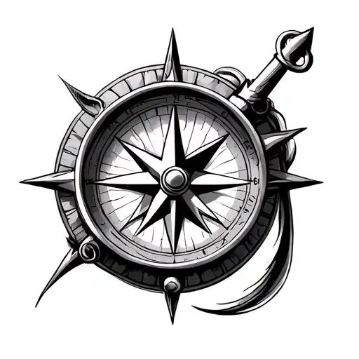 Compass Band Tattoo Design