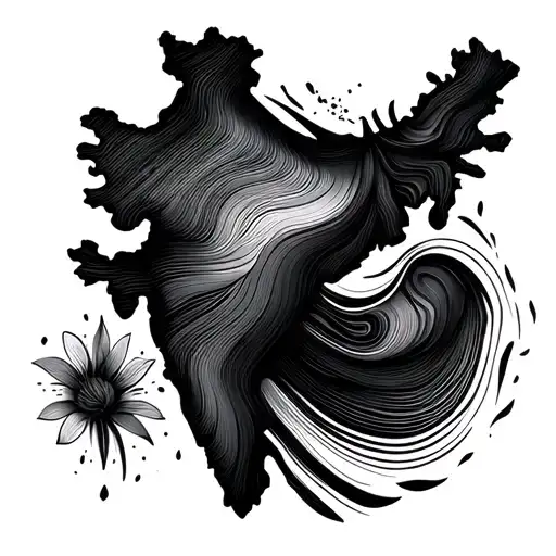 India Map Abstract Line