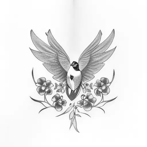 Swallow With Shamrock