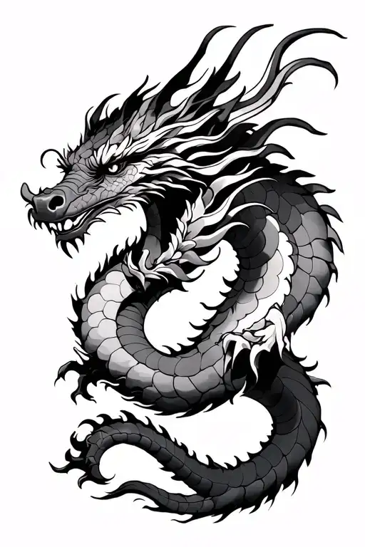 Japan Style Dragon Forearm Design