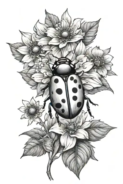 Ladybug Flowers Blooming