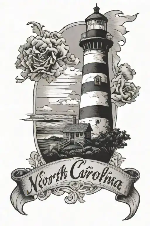 North Carolina Themed With Cape Hatteras Lighthouse