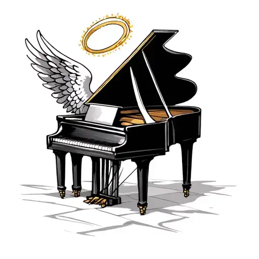 Piano And Angel Halo Ring