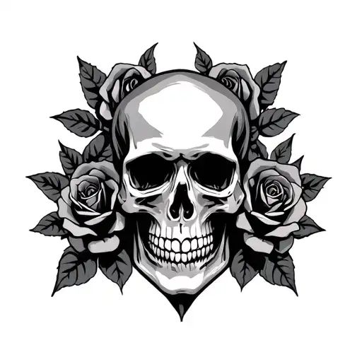 Skull And Roses For Necks