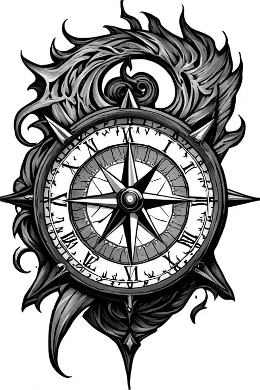 Compass Rose Clock