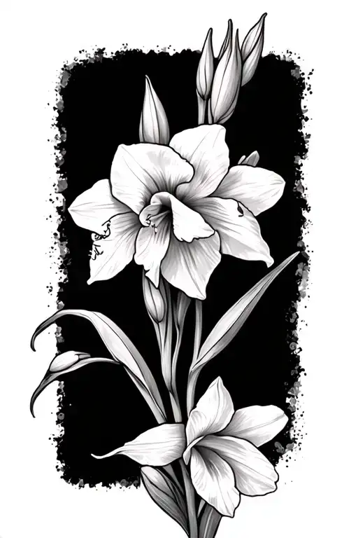 Gladiolus And Daffodil Flower