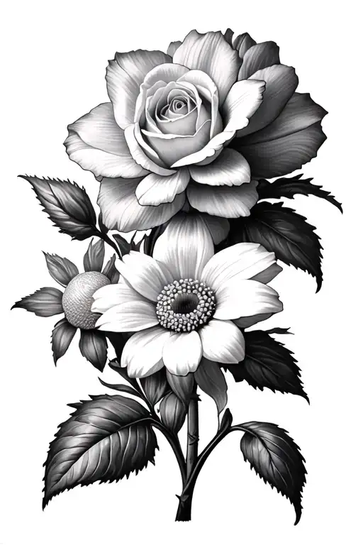 Narcissus And Daisy And Rose