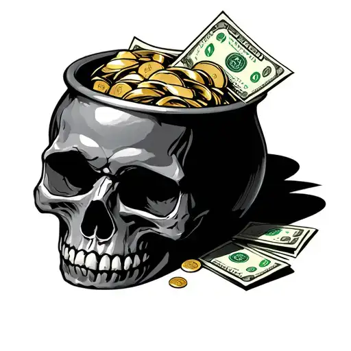 Skull Money Hustle For A Dollar Til I Run Into A Pot Of Gold