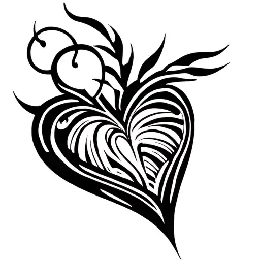 Love Heart Made Of Polynesian Designs