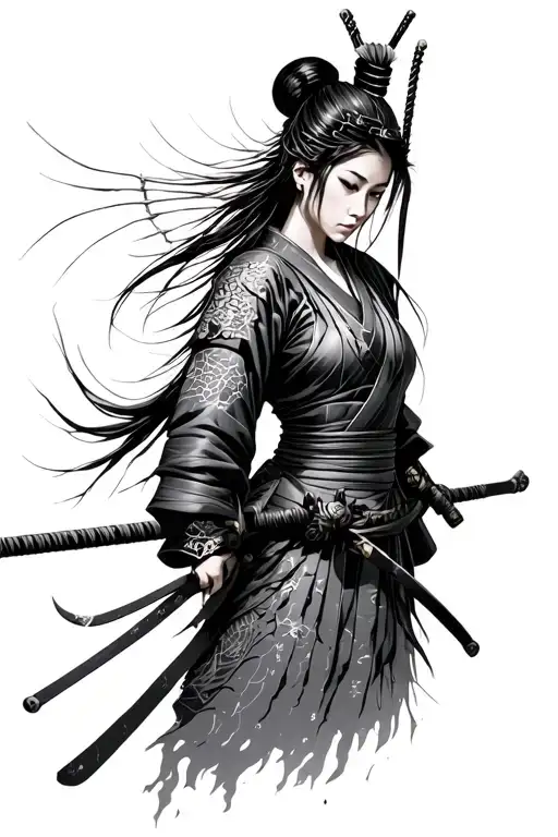 Female Samurai Made Of Cobweb