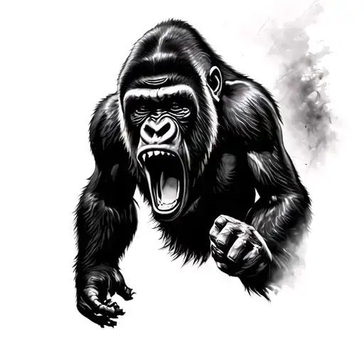 Gorilla Screaming Realistic