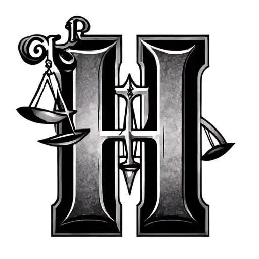 Justice Symbol Incorporating Elements With Letter H