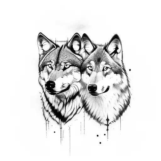 Wolf Family Black And Grey Red Sleeve