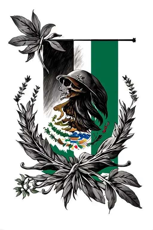 American Traditional Mexican Flag