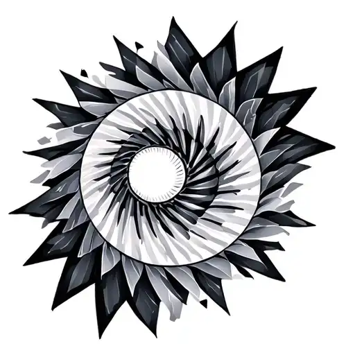 Abstract Geometric Spiral Sun