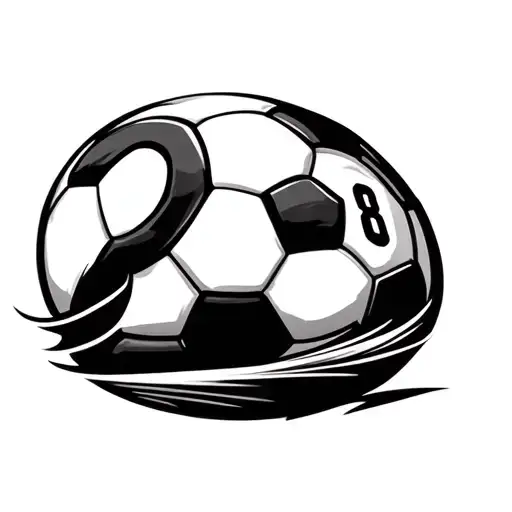 Soccer Ball With Numbers 2 And 8