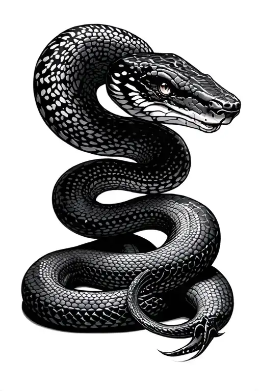 A Snake Whose Body Is Filled With Various Patterns