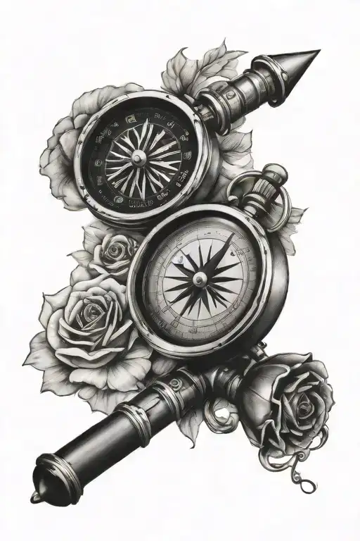 Compass Clouds And Microphone Roses