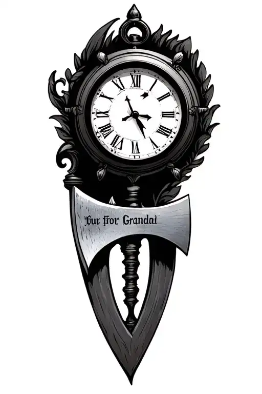 Something For Grandad And Little Clock With Blade Axe Inspired