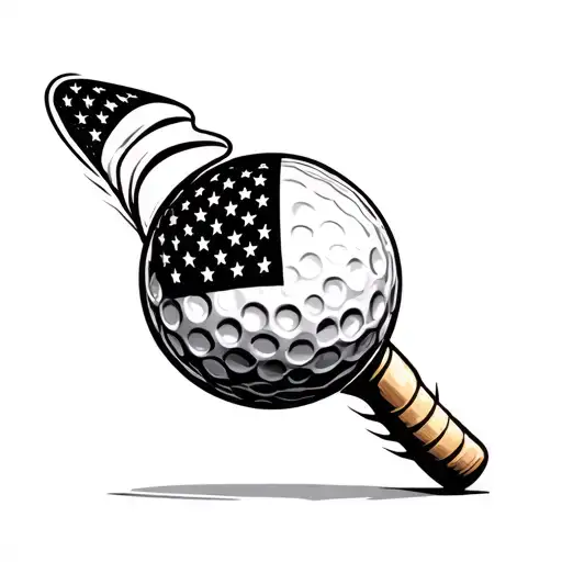 Golf Ball Wot Usa Flag On It
