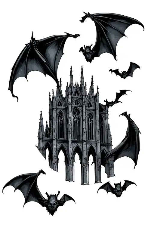 Vampire Bats Gothic Cathedral
