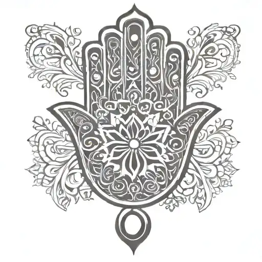 Cute Jewish Khamsa Simple Drawing No Background