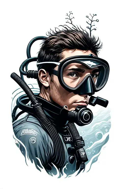 Scuba Diver With Back To Viewer