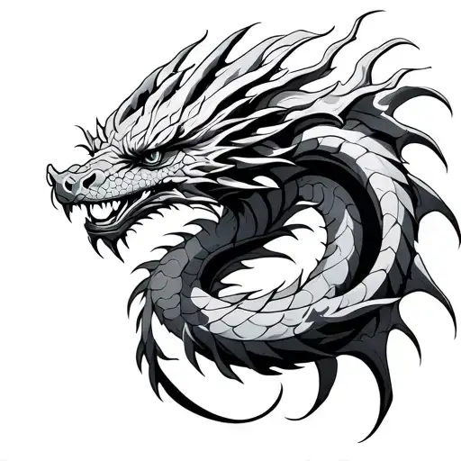 Neckles Dragon Tatto Design