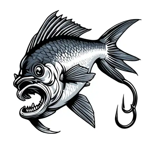 Badass Fish With Fish Hook